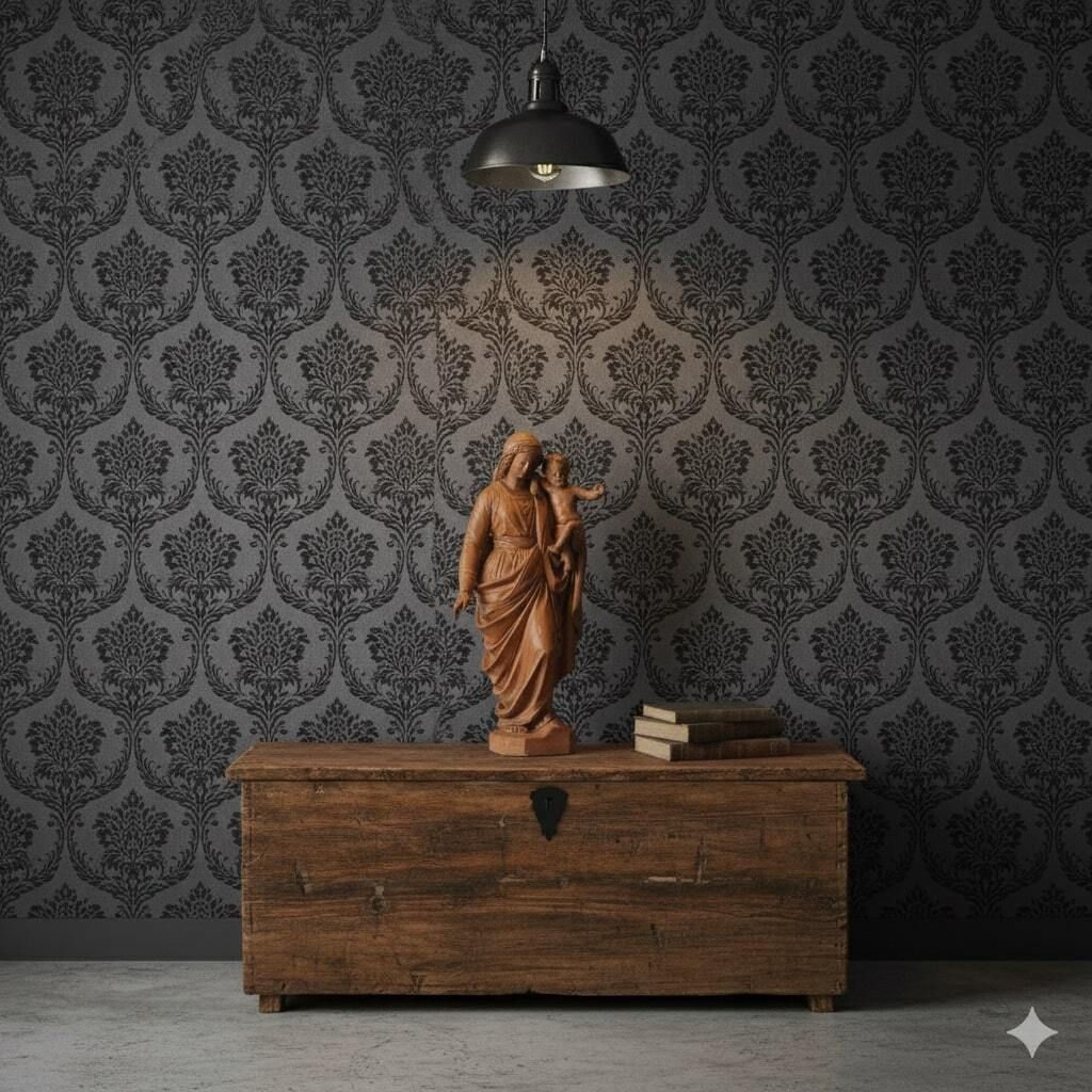 Modern Sculpture Virgin Mary With Child Terracotta Italy XX Century photo furniture