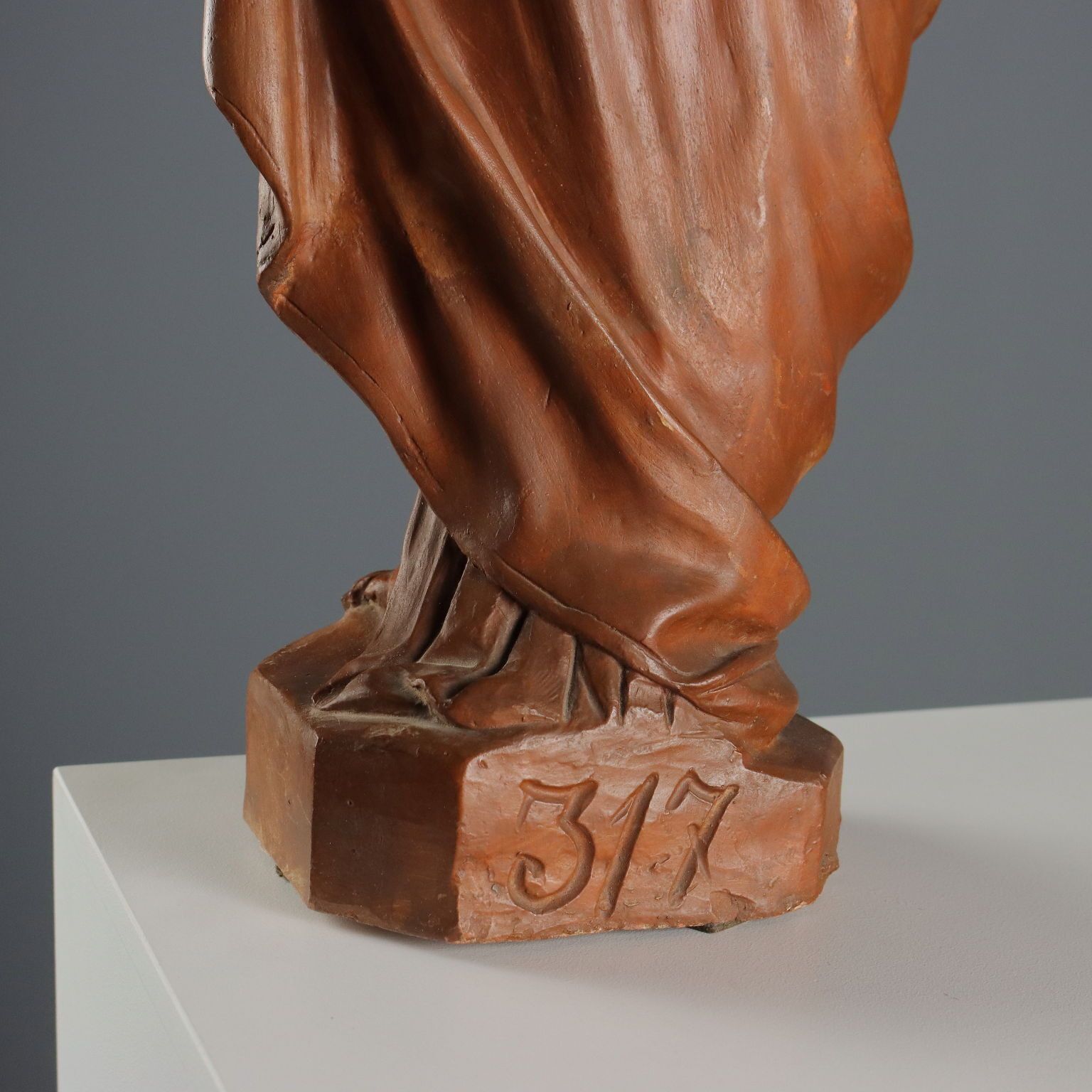 520.0 Modern Sculpture Virgin Mary With Child Terracotta Italy XX Century photo