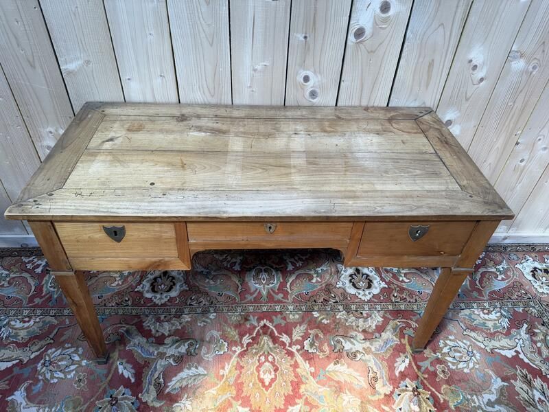 Bureau Plat En Merisier époque Louis XVI photo for sale