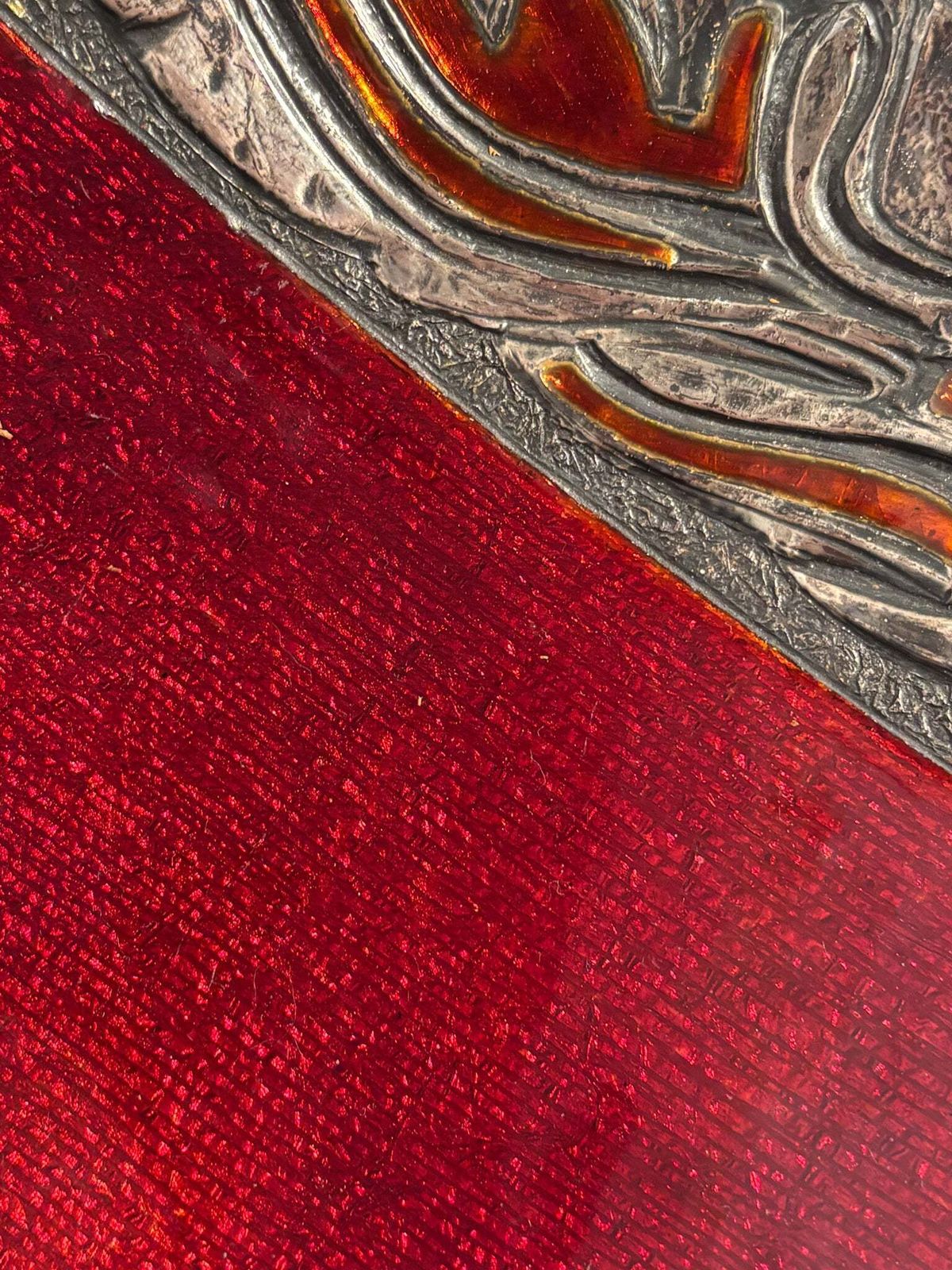 Red Enameled Copper Centerpiece Bowl And Decorations By Studio Del Campo, 1960s photo 390.0