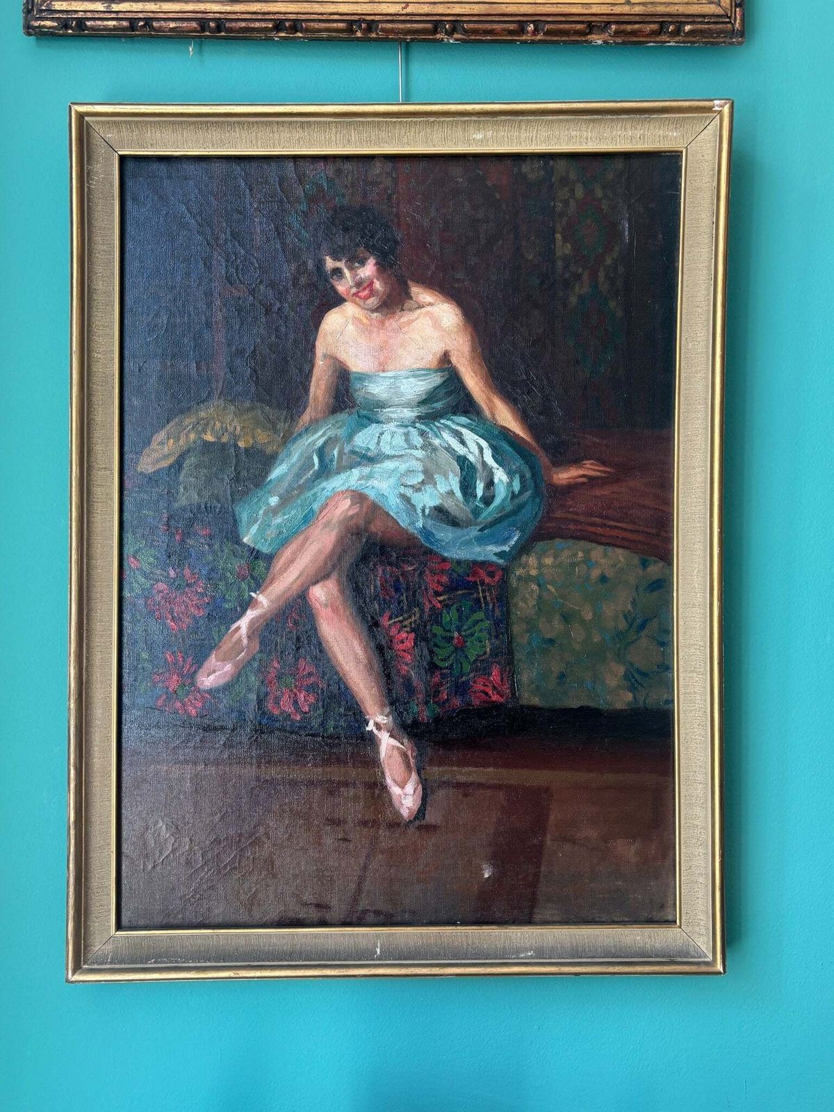Oil On Canvas Portrait Of A Dancer, Neapolitan School, 1940s photo for sale