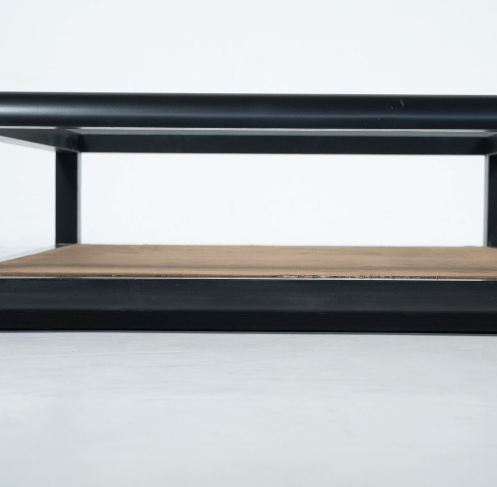 Mid Century Modern Coffee Table Attributed To Carlo Scarpa, Wood And Glass, Italy photo for sale