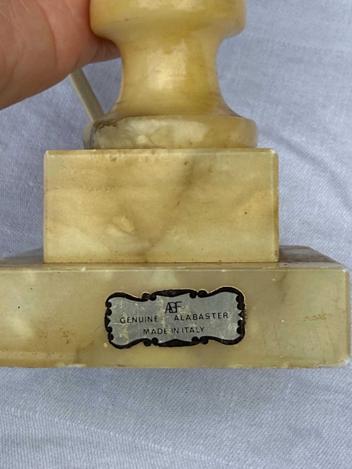 Rare Mid Century Vintage Italian Alabaster Lamp, Small Hand Carved Stone Table Lamp Mcm Lighting, Genuine Alabaster Made In Italy Pat Tested photo Lighting