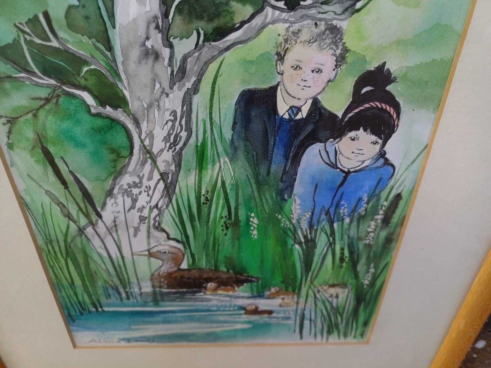 Original Watercolour Illustrations By Alma Dowle For Children's Author Oliver Eade, Signed Paintings, Storybook, Nursery Art, Moon Rabbit photo buy