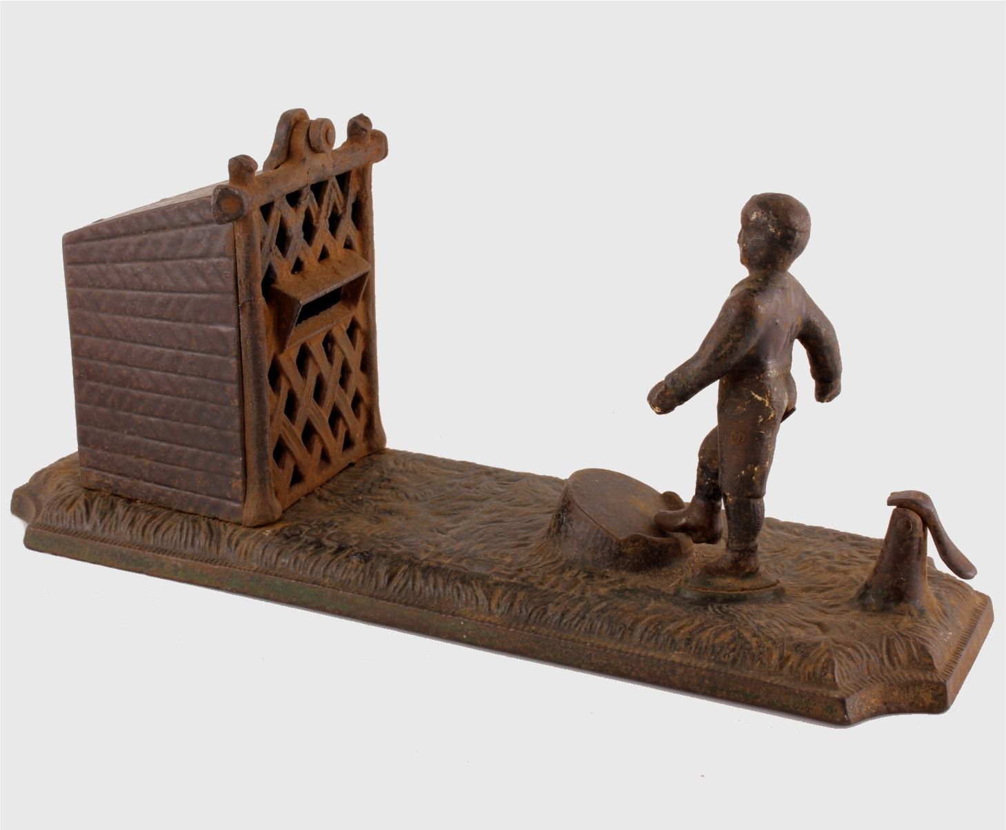 Cast Iron Football Bank. Victorian Mechanical Money Box. John Harper Co.