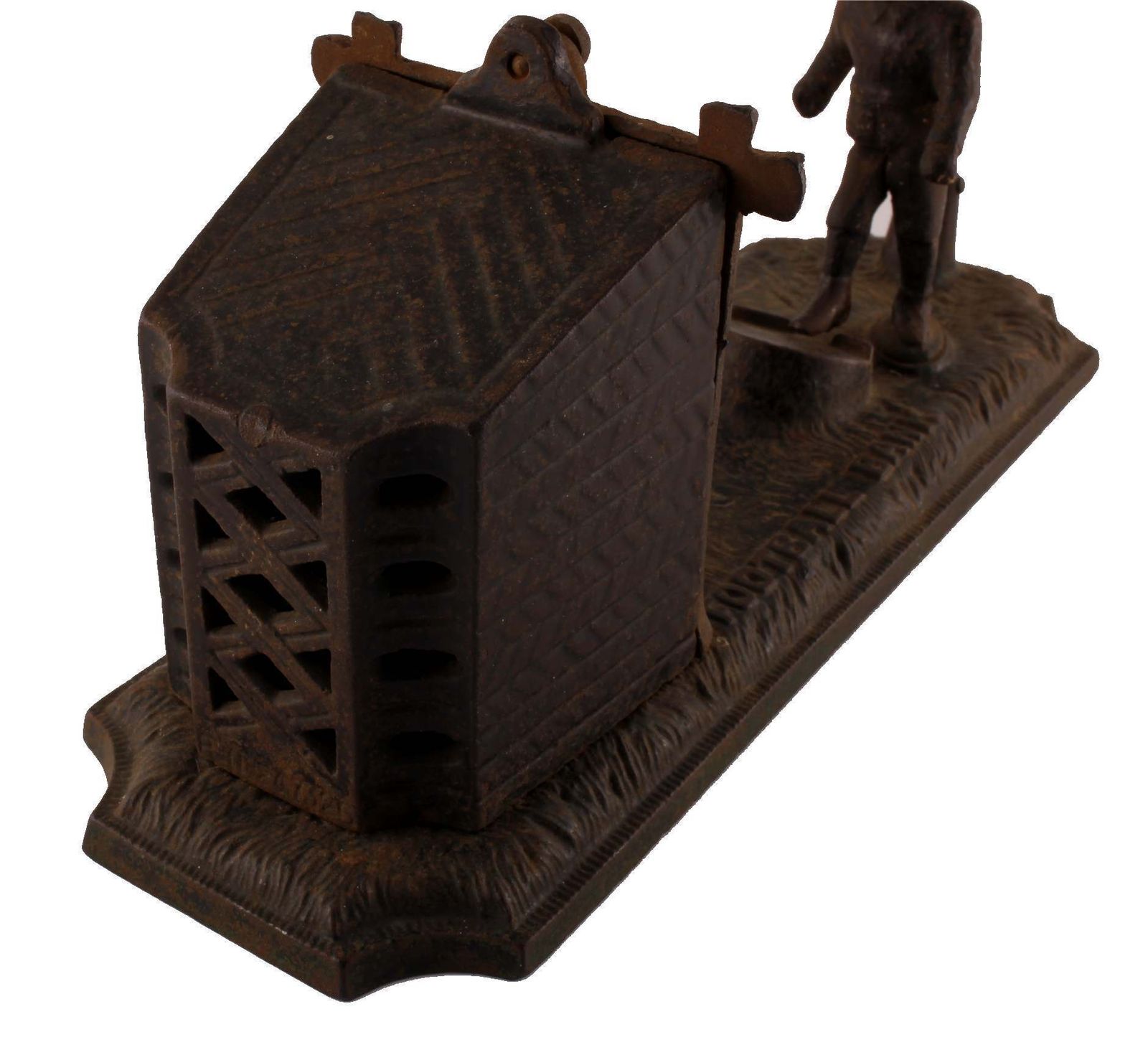 800.0 Cast Iron Football Bank. Victorian Mechanical Money Box. John Harper Co. photo