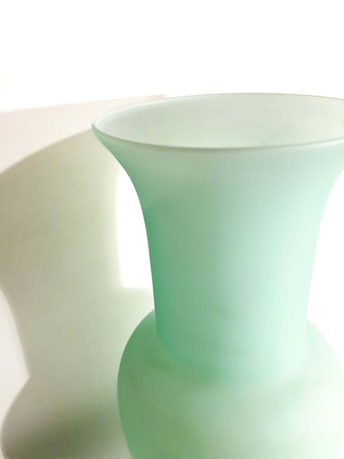 1980s Murano Glass Opaline Vase In Aqua Green photo Home Decor