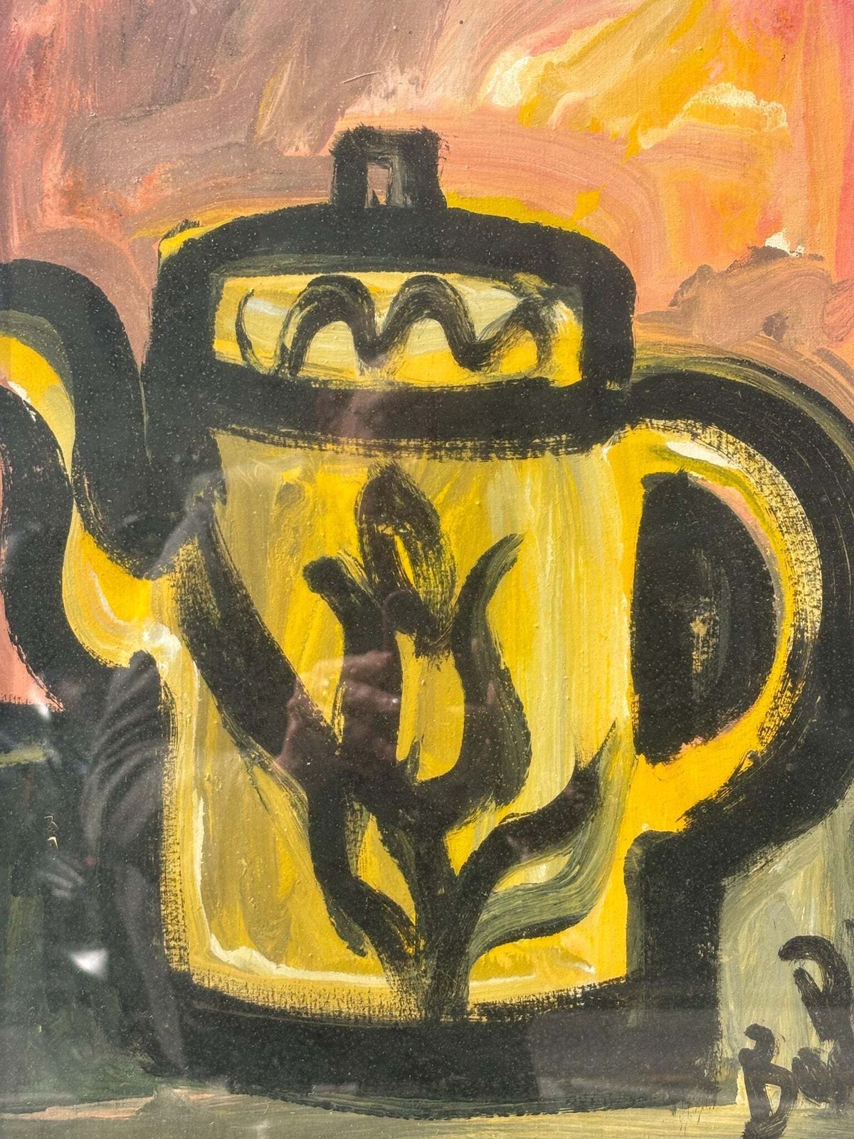 Oil On Canvas Still Life With Coffee Pot By Gustavo Boldrini, 1970s photo Art