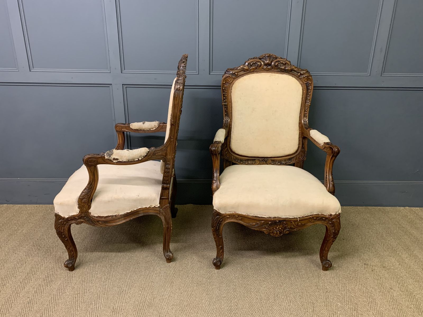 Bold Pair Of French Walnut Fauteuils photo 2450.0