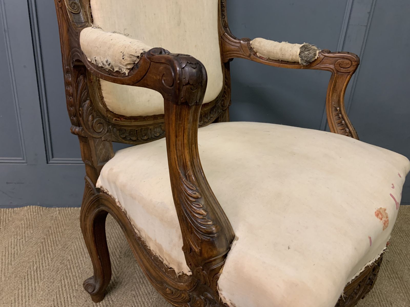 Bold Pair Of French Walnut Fauteuils photo vinterior