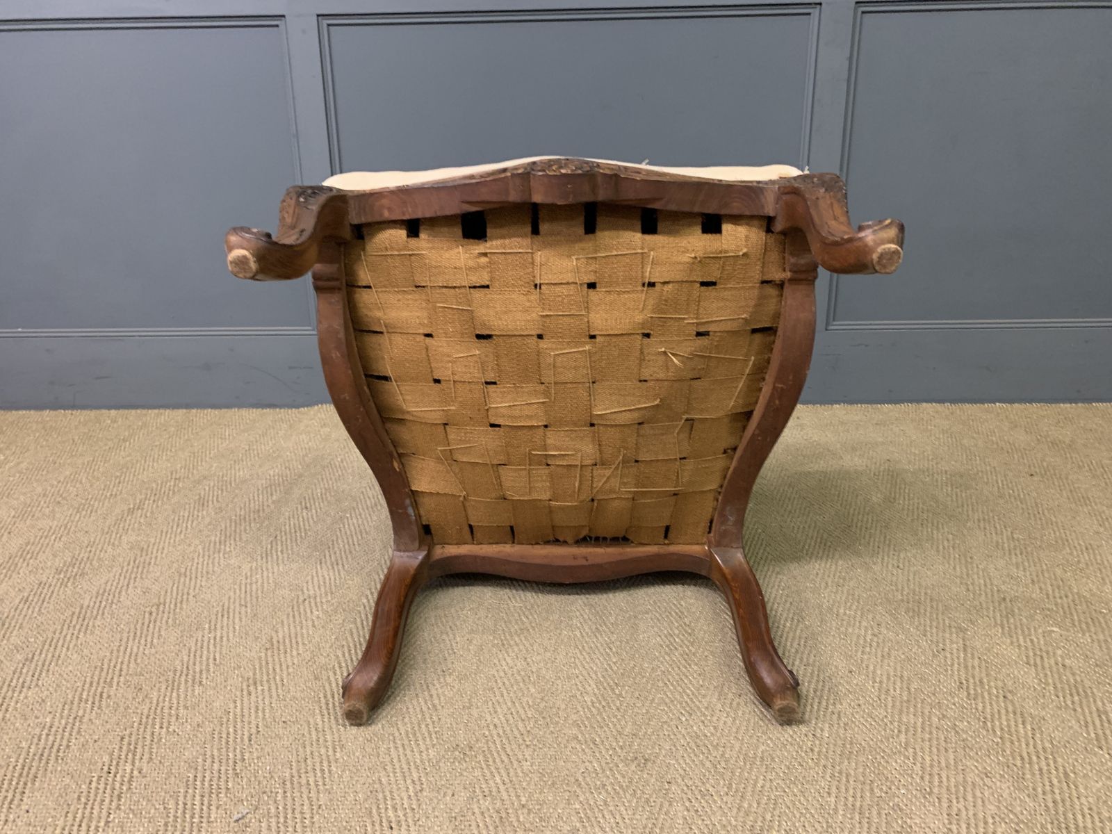 Bold Pair Of French Walnut Fauteuils photo vintage