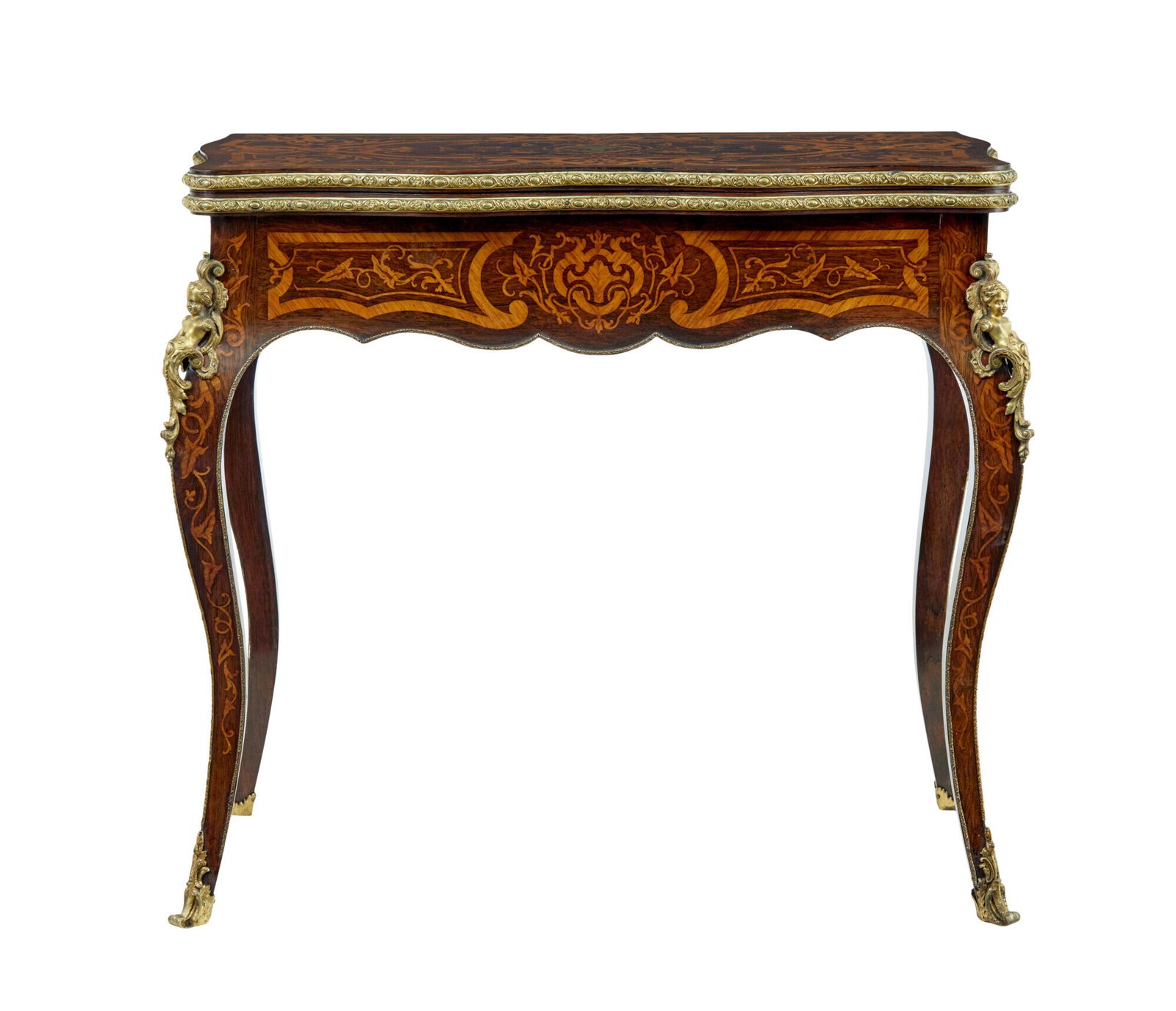 4345.0 19th Century Louis XV Influenced Inlaid Card Table photo