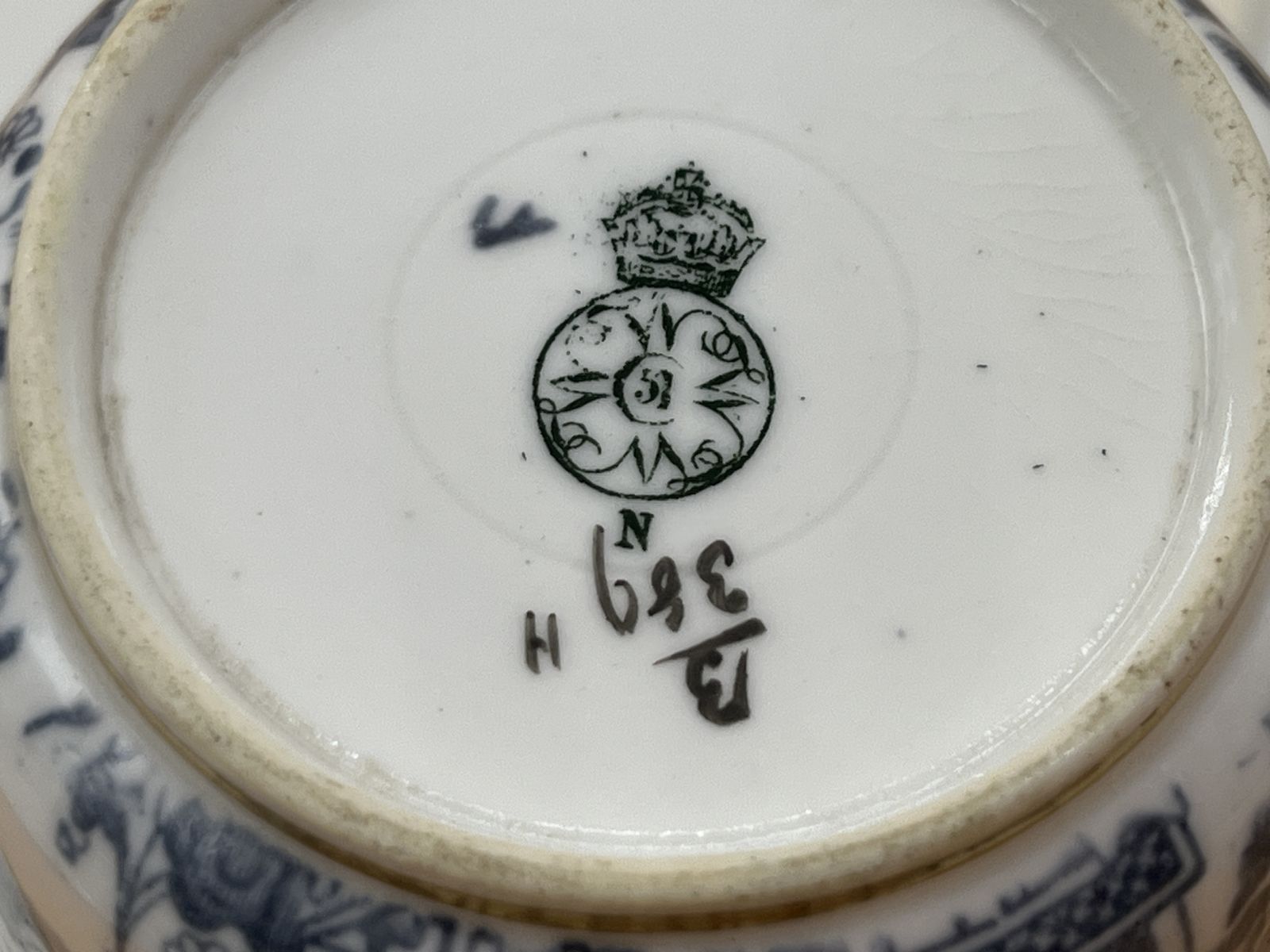 Antique Royal Worcester China Blue Willow Cup, Saucer & Side Plate. C1878. No. 389. photo vintage