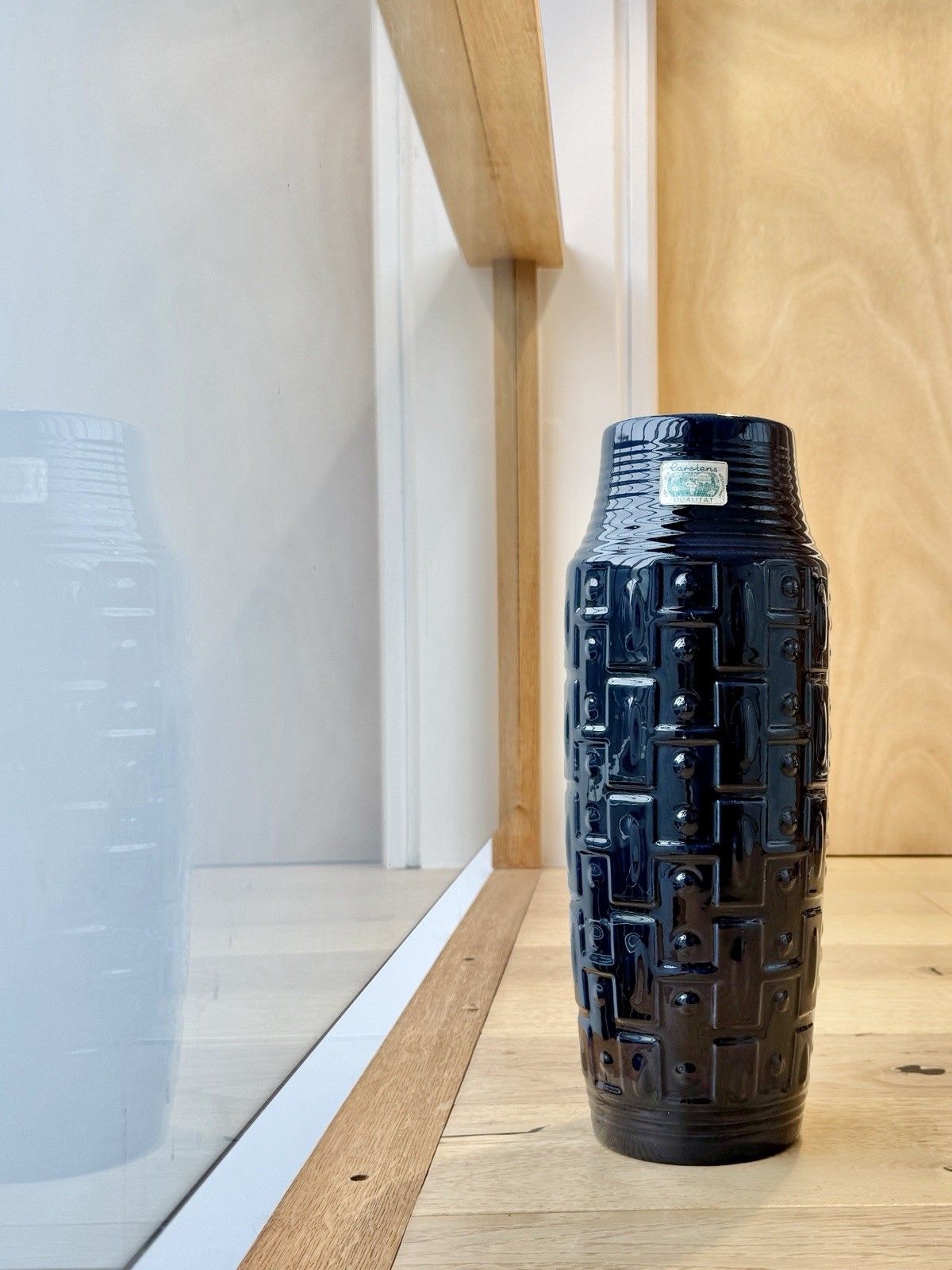 Rare West German Carstens Tonnieshof Large Geometric Fat Lava Vase Model E 3 40 photo Home Decor