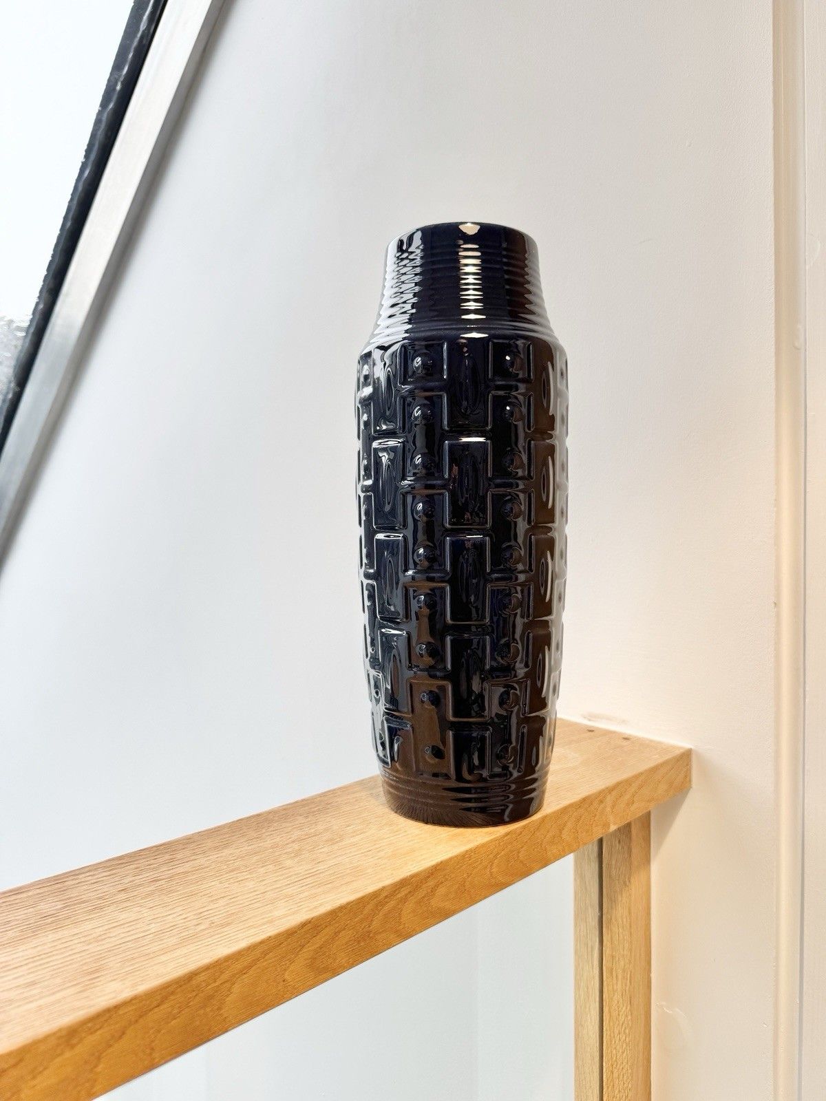 75.0 Rare West German Carstens Tonnieshof Large Geometric Fat Lava Vase Model E 3 40 photo