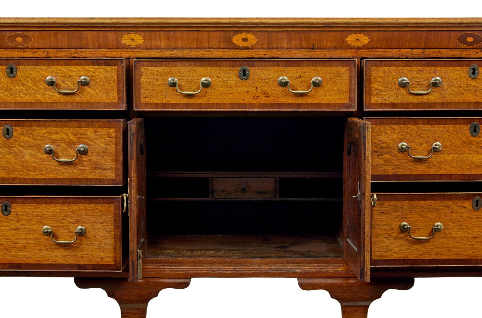 18th Century Inlaid Oak Lancashire Dresser Base photo 3845.0