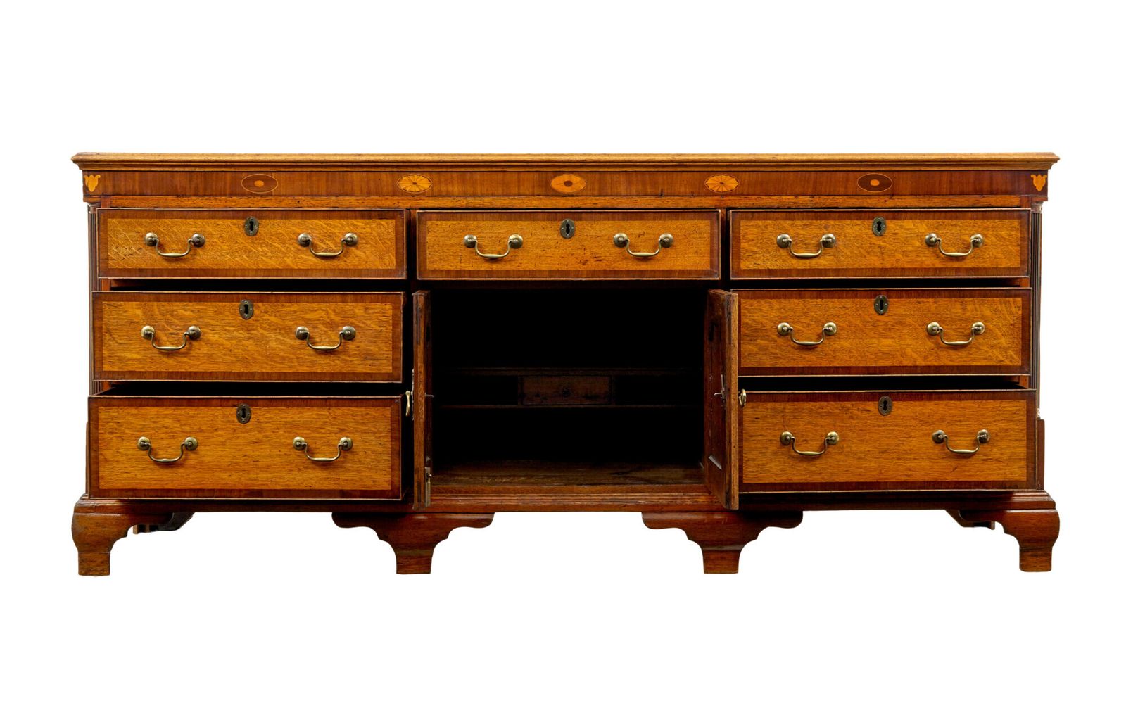 18th Century Inlaid Oak Lancashire Dresser Base photo vinterior