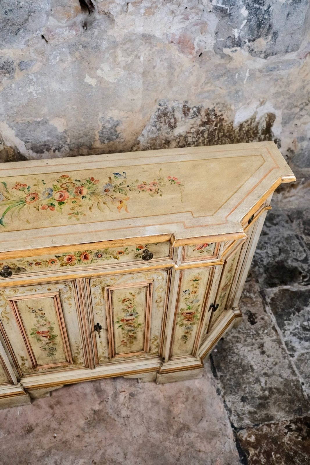 Furniture Hand Painted Venetian Style Buffet Or Console, Mid 20th Century photo