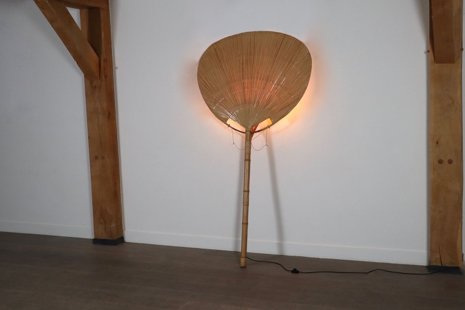 Large Uchiwa Floor Lamp By Ingo Maurer For M Design, Germany 1977 photo furniture