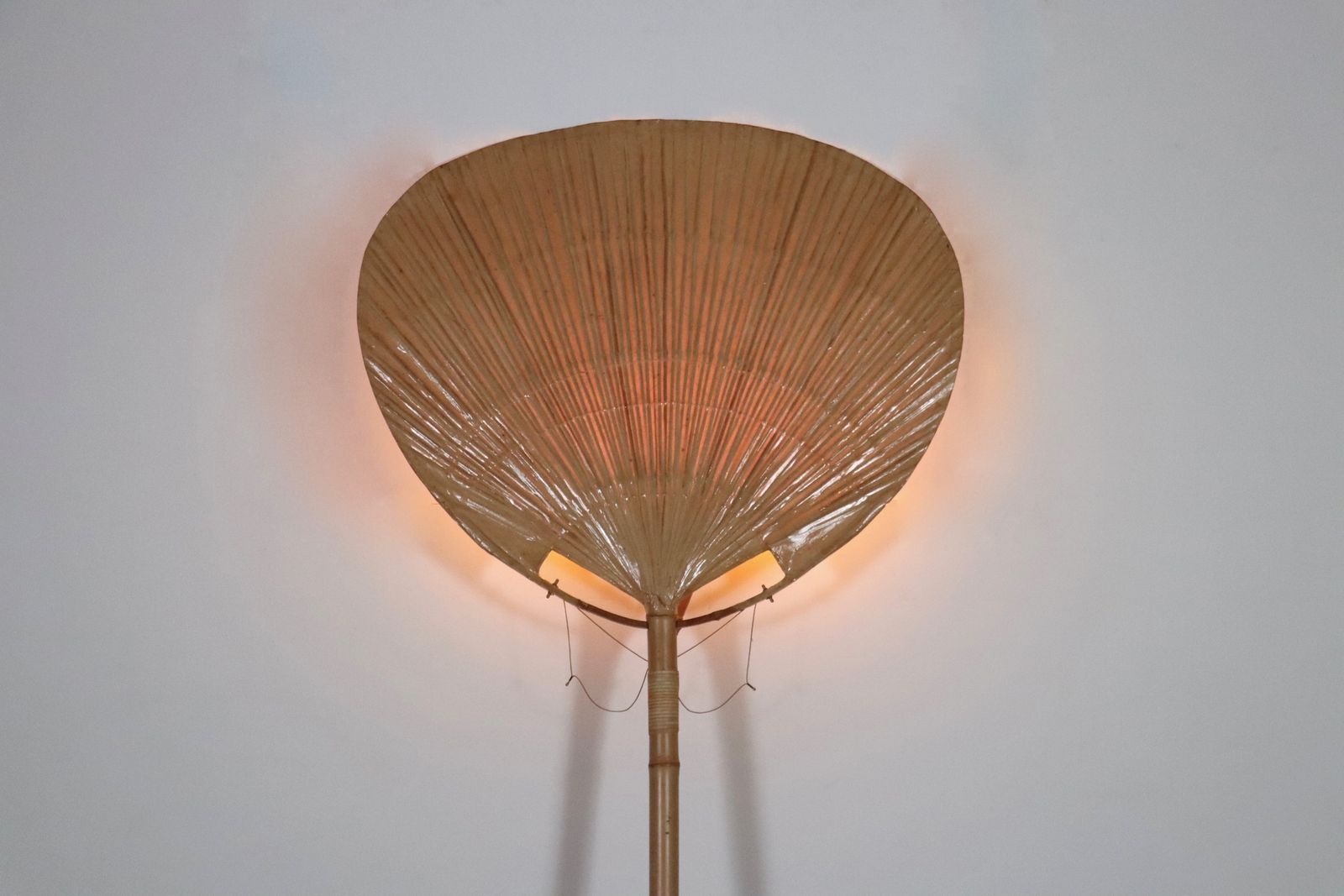Large Uchiwa Floor Lamp By Ingo Maurer For M Design, Germany 1977 photo for sale