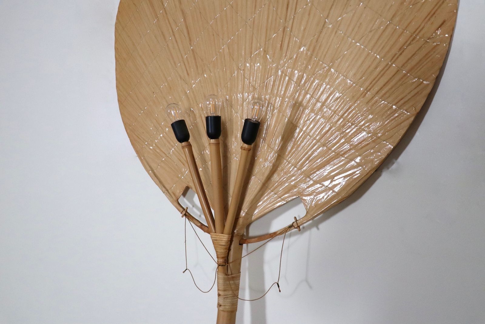 Lighting Large Uchiwa Floor Lamp By Ingo Maurer For M Design, Germany 1977 photo