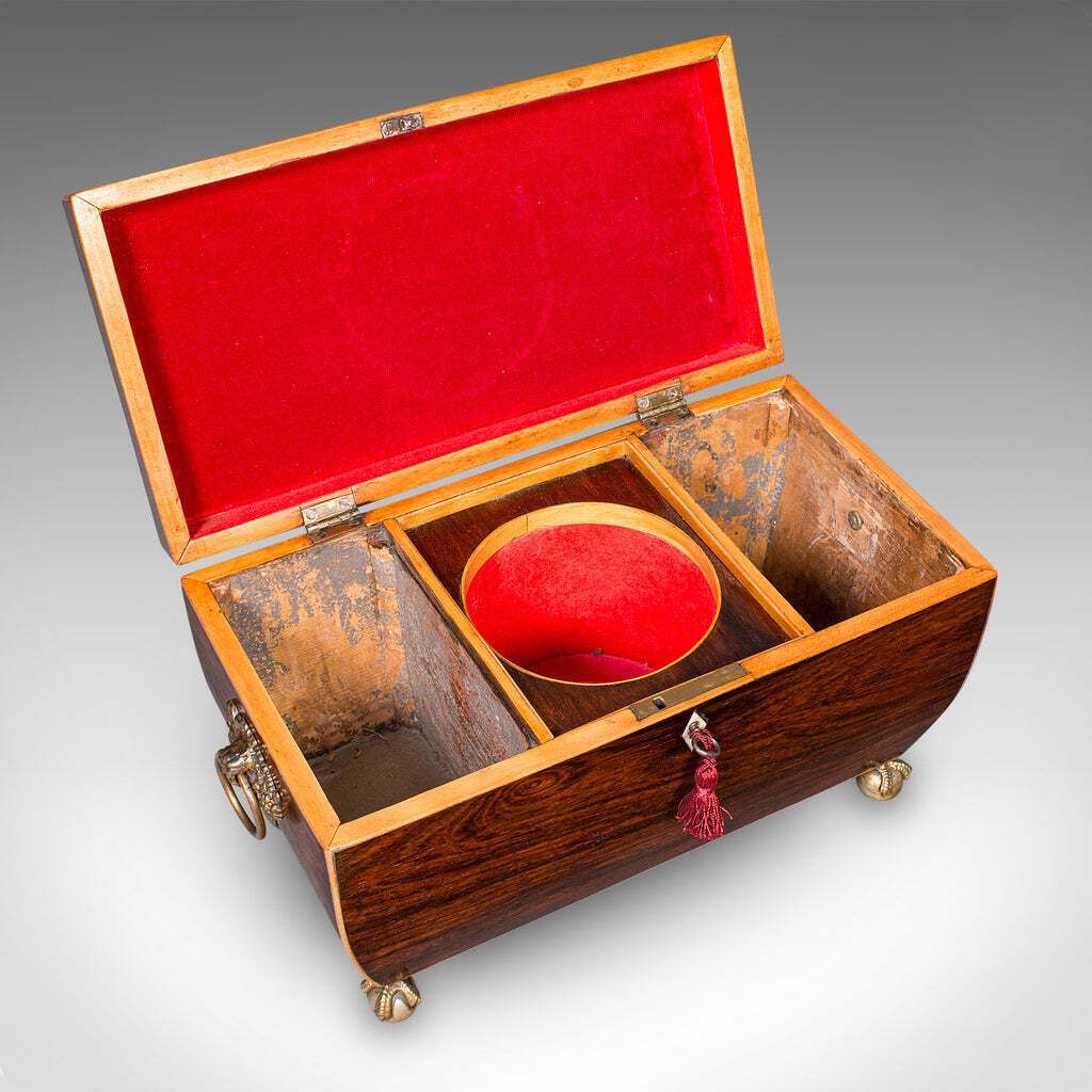 photo furniture Antique Sarcophagus Tea Caddy, English, Loose Leaf Case, William IV, Circa 1835