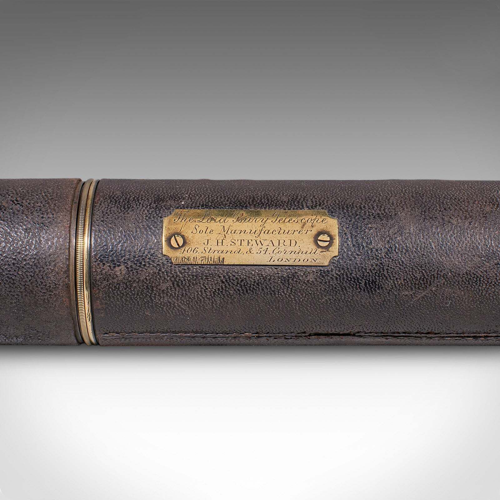 Antique Lord Bury 4 Draw Telescope, English, Terrestrial, Jh Steward, Victorian photo vintage