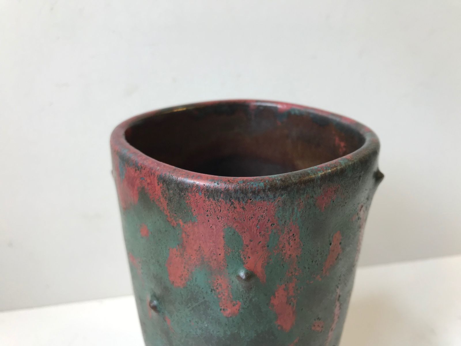 Ceramic Art Deco Vase With Camou Glaze By Niels Peter Nielsen For Dagnaes, 1940s photo Home Decor