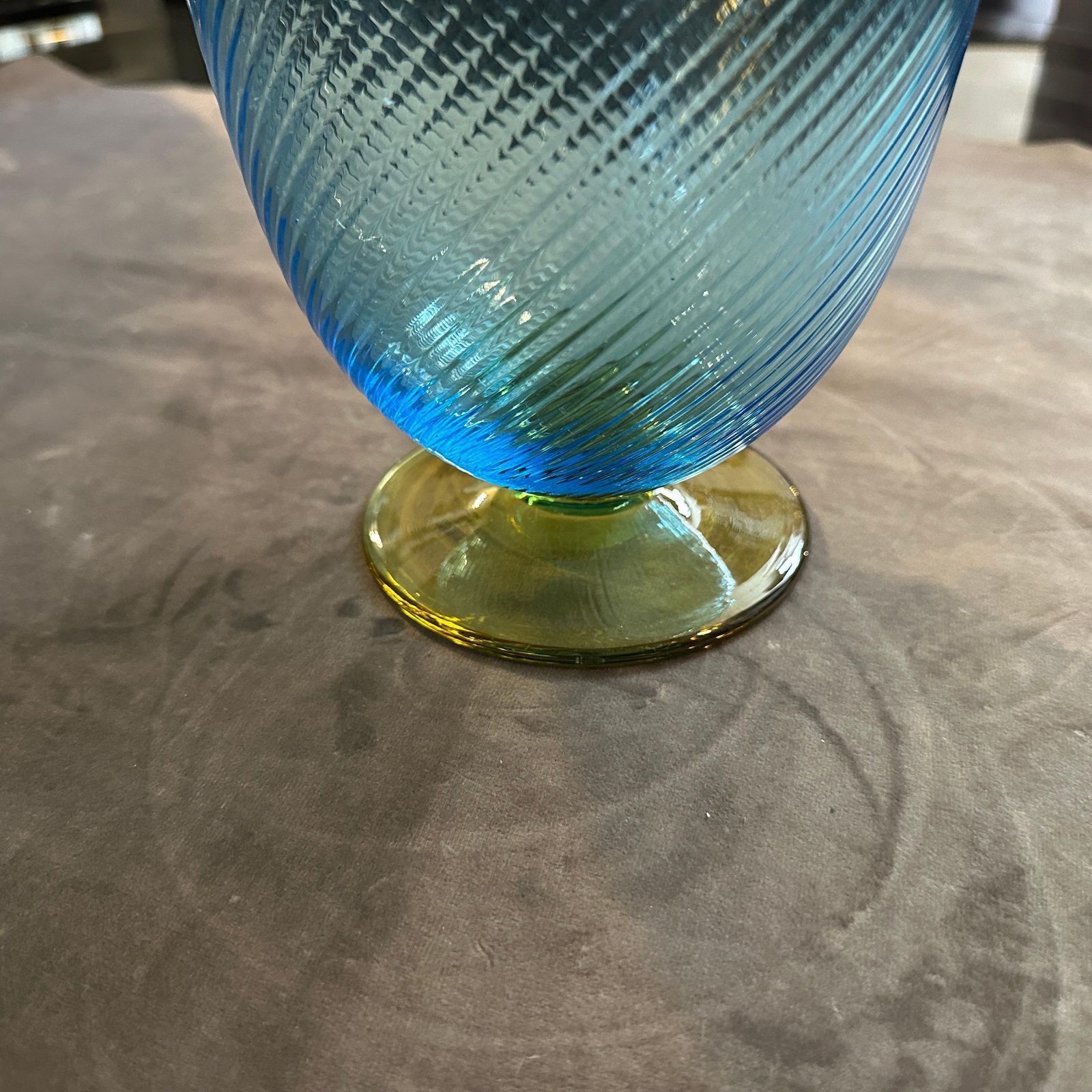 Home Decor 1980s Modern Blue And Yellow Murano Glass Vase By Carlo Moretti photo
