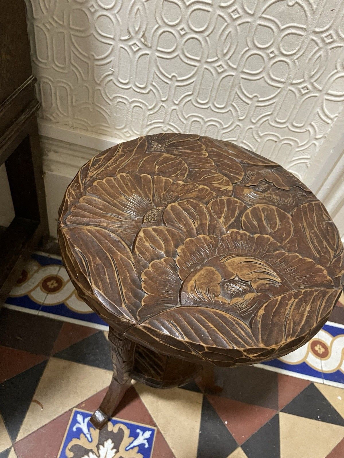 Antique Liberty London Carved Jardiniere Japanese Art Nouveau 1905 Plant Table photo furniture