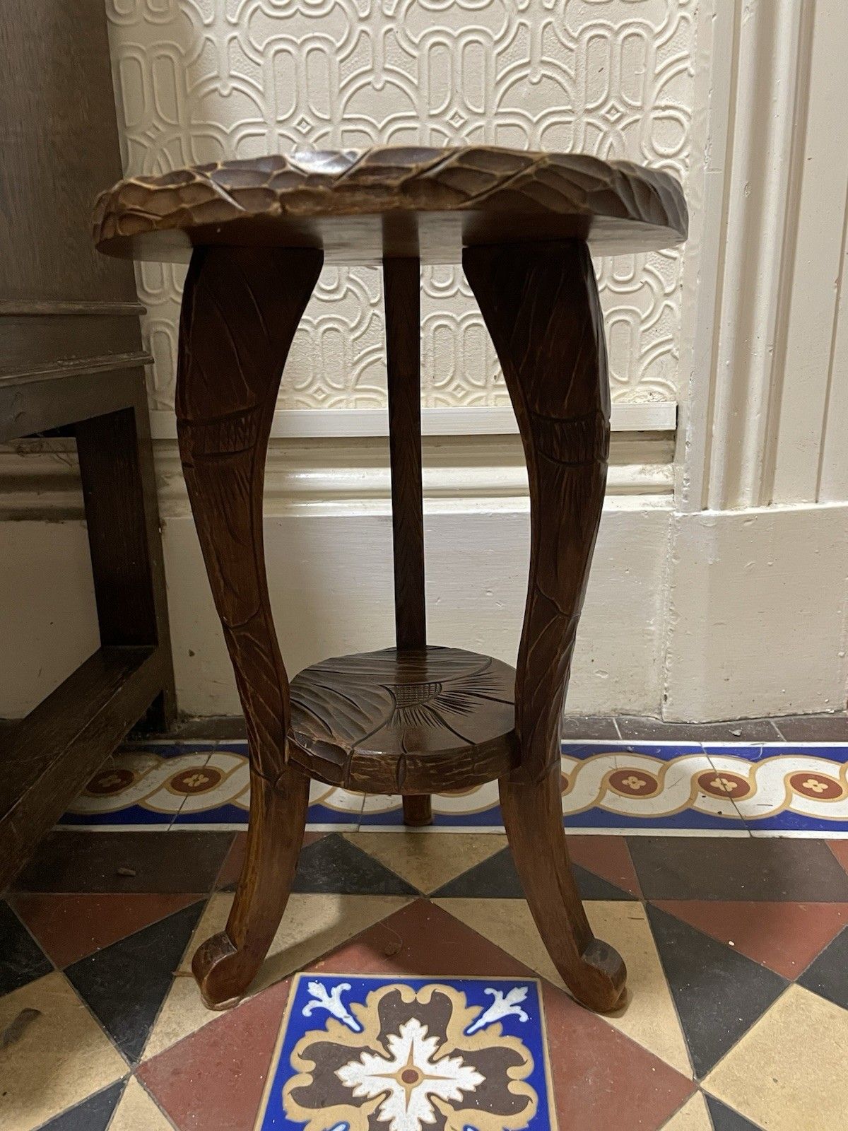 Antique Liberty London Carved Jardiniere Japanese Art Nouveau 1905 Plant Table photo Furniture