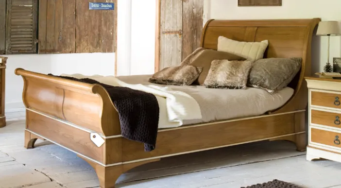 Sleigh Bed, Made In France By Grange, Louise Philippe Era, Super King Size