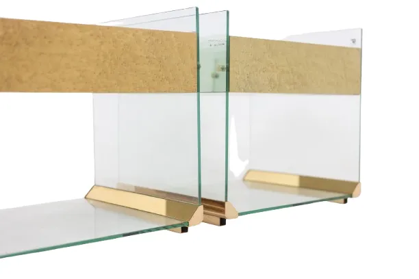 Pair Of Bedside Tables In Brass, Glass And Mirror. 70’s photo 1900.0