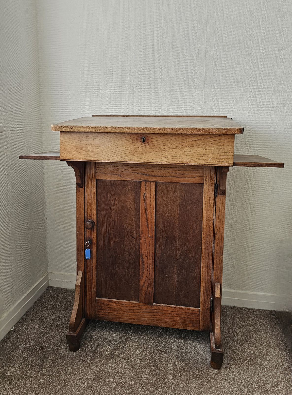 Edwardian Oak School Master Lecturn Desk Kingfisher Ltd West Bromwich photo for sale