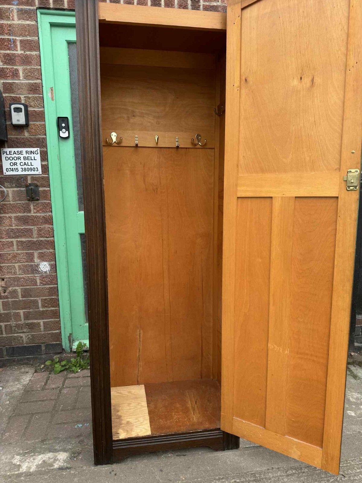 Antique Vintage Carved Single Hallrobe/Wardrobe Ready To Be Upcycled photo furniture