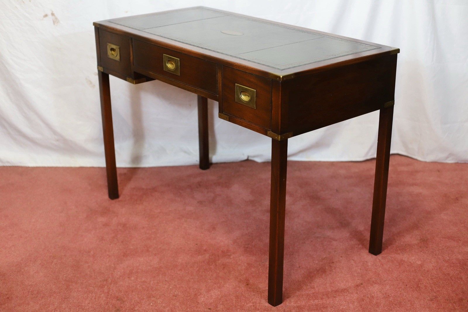 Reprodux Bevan Funnell Lovely Military Campaign Style Writing Desk photo vintage
