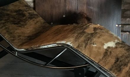 Antique Stunning Cow Hide Corbusier Style Reading Chair photo furniture