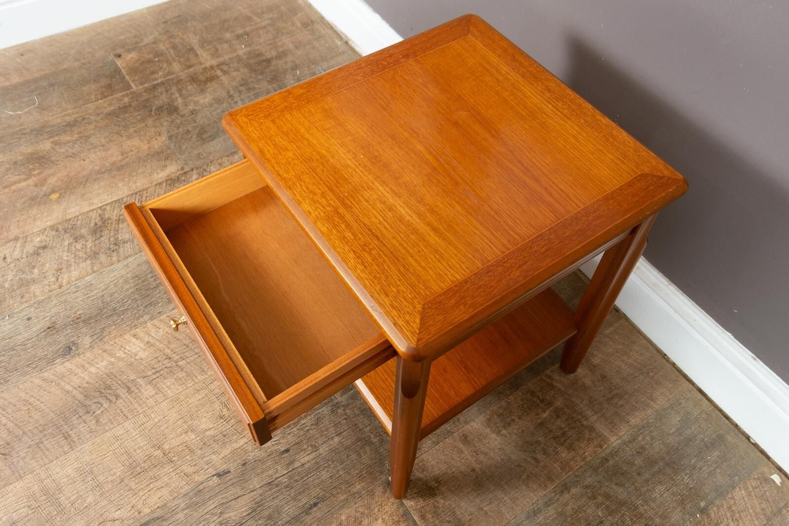 Vintage Mid Century Side Table With Drawer By Nathan photo buy