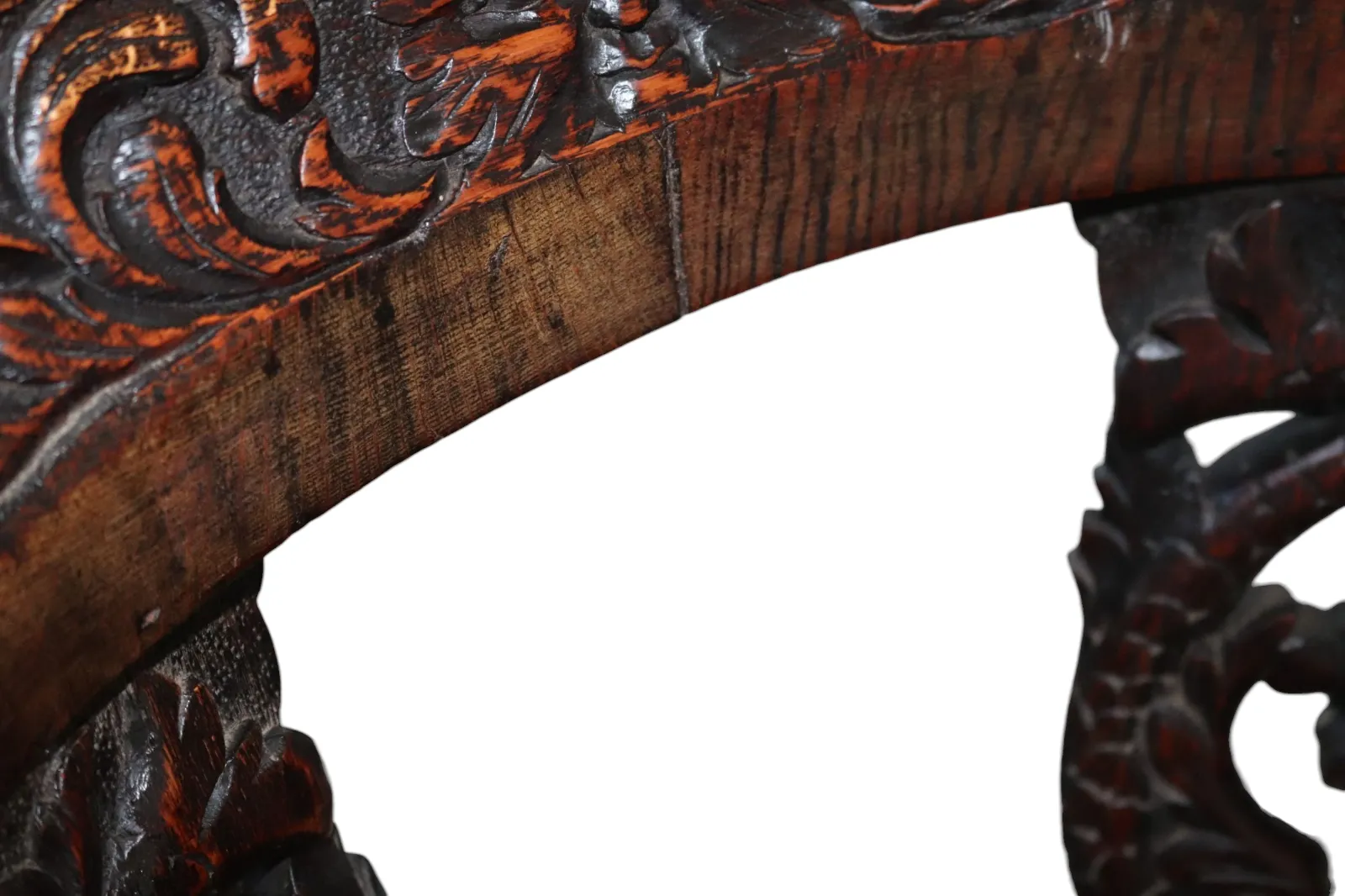 Antique Victorian Carved Oak Green Man Captians Swivel Office Chair photo vintage