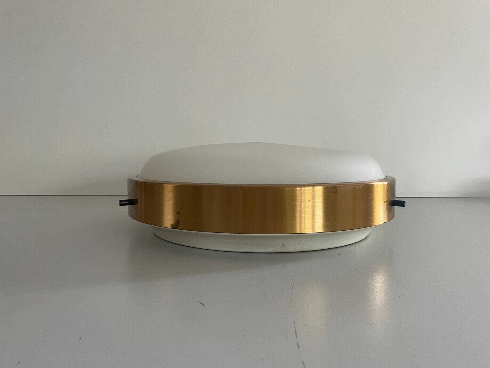 Round Glass Flush Mount Light By Oscar Torlasco For Lumi, 1960s, Italy photo 3875.0