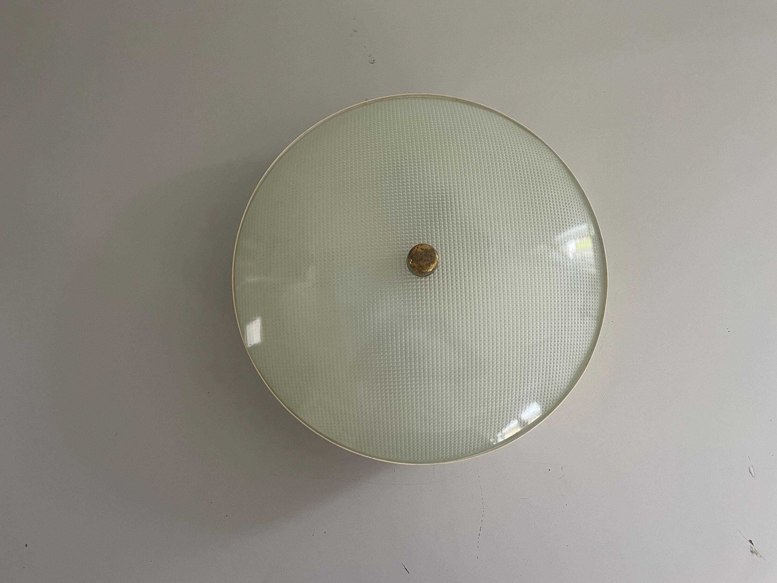 Curved Glass Flush Mount Light By Oscar Torlasco For Lumi, 1950s, Italy photo vinterior