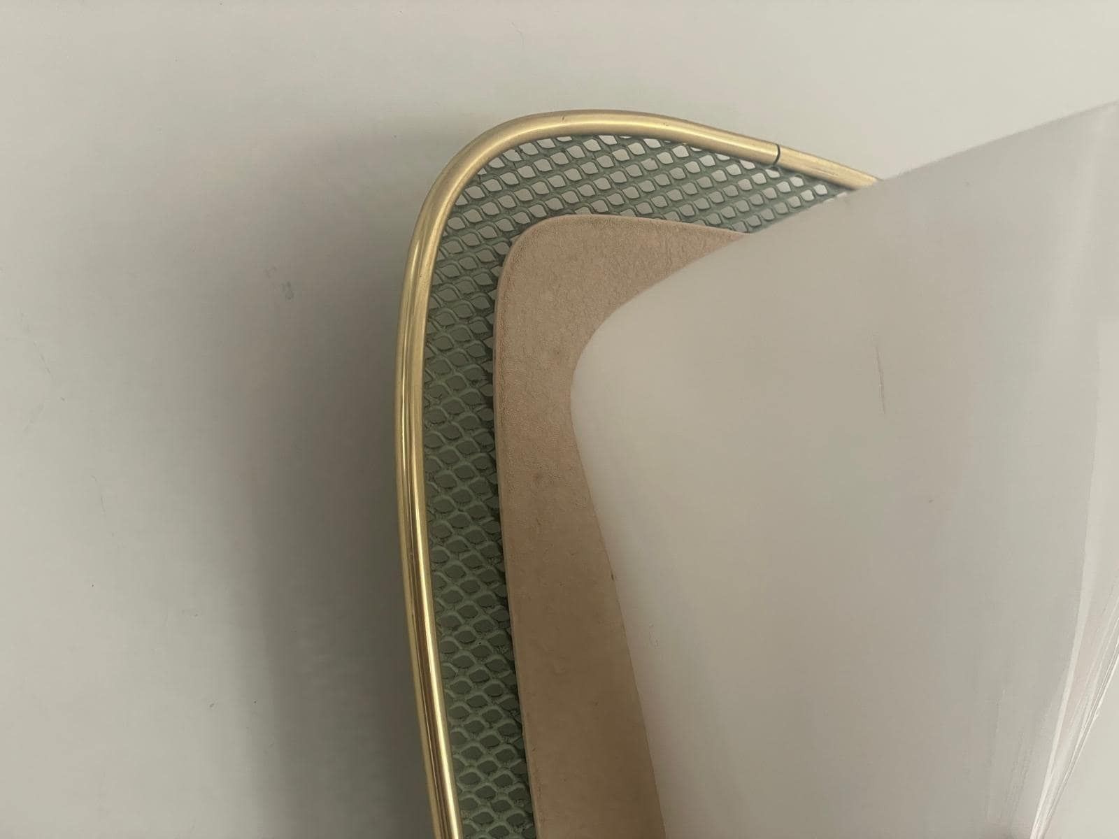 Mid Century Plexiglass And Green/Gold Metal Pair Of Sconces, 1950s, Germany photo buy