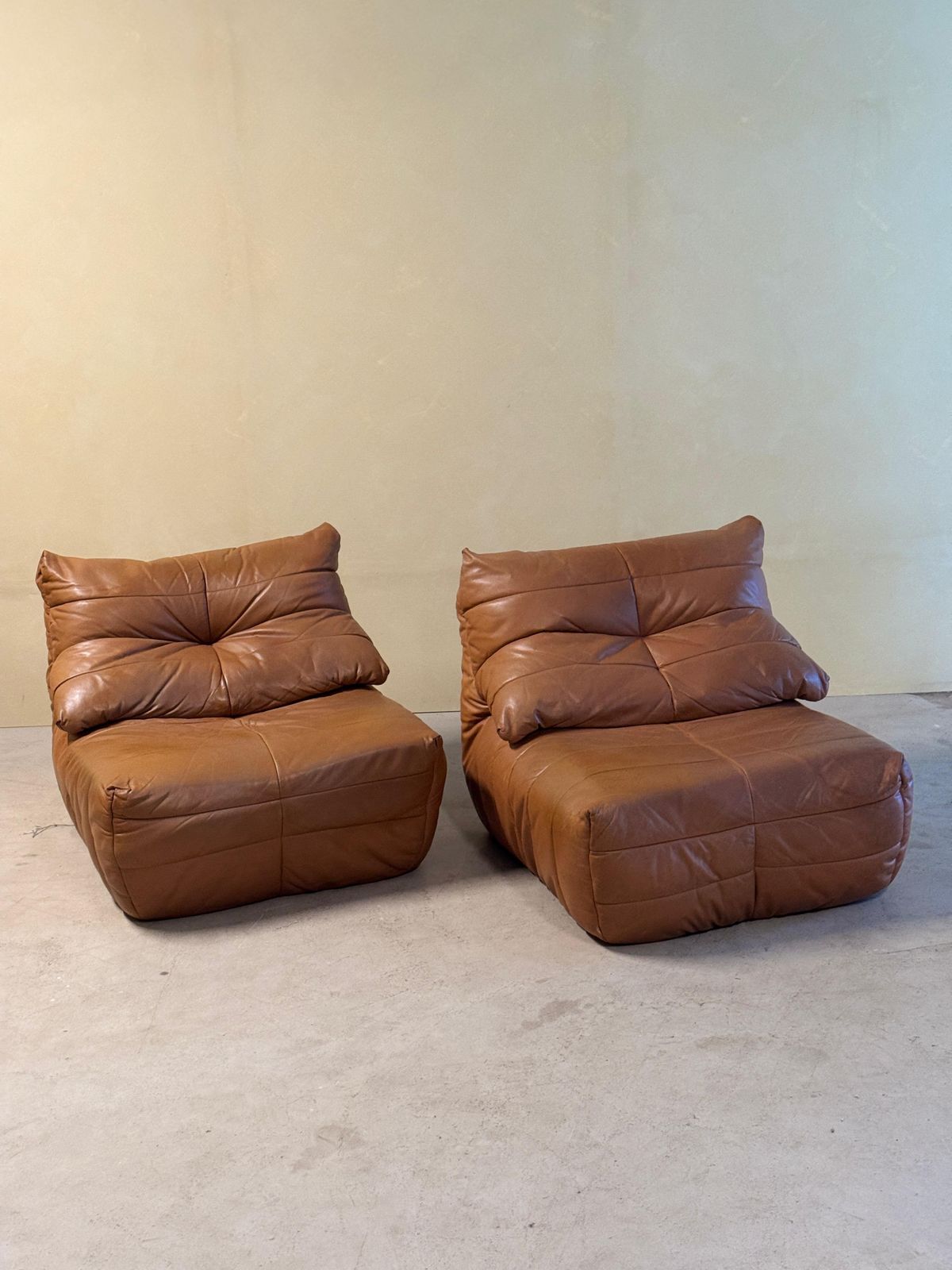 Cognac Leren "Panto" Loungeset Van Marc Held Voor Dunlopillo, Jaren 1970 photo buy