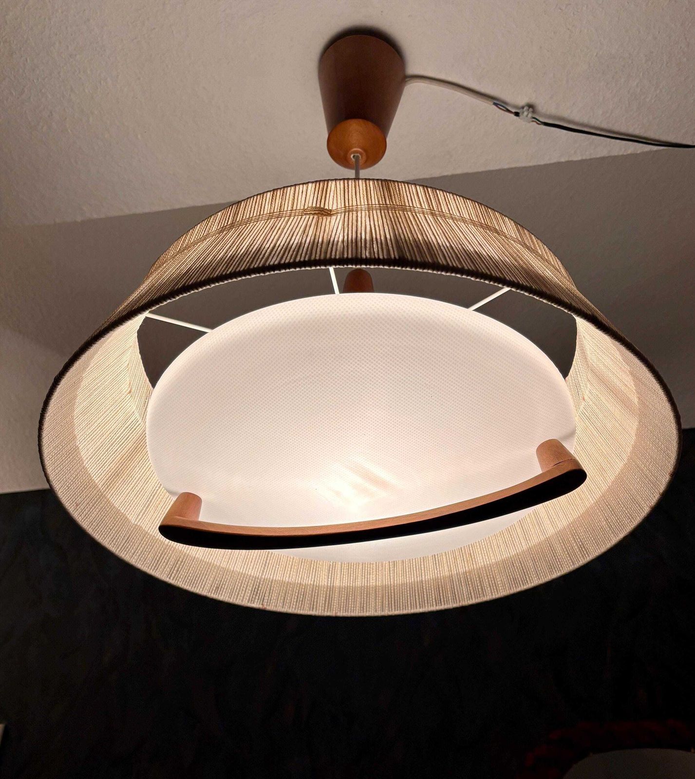 Teakhouten Hanglamp Van Temde, Ca. Jaren 1960 photo Verlichting