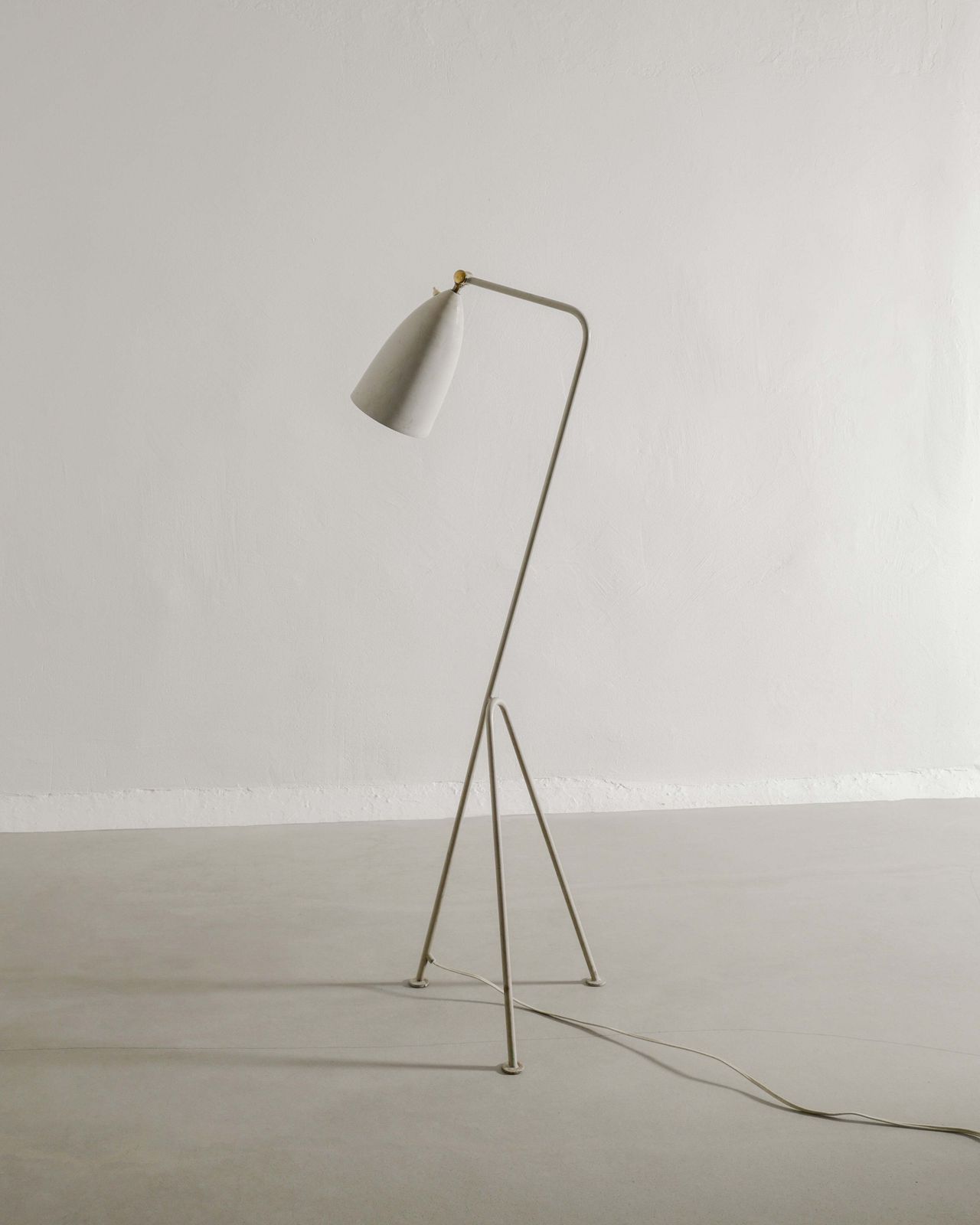 Original Swedish Mid Century "Grasshopper" Floor Lamp In Grey Lacquer By Greta Magnusson Grossman For Bergboms Sweden, 1950s photo furniture