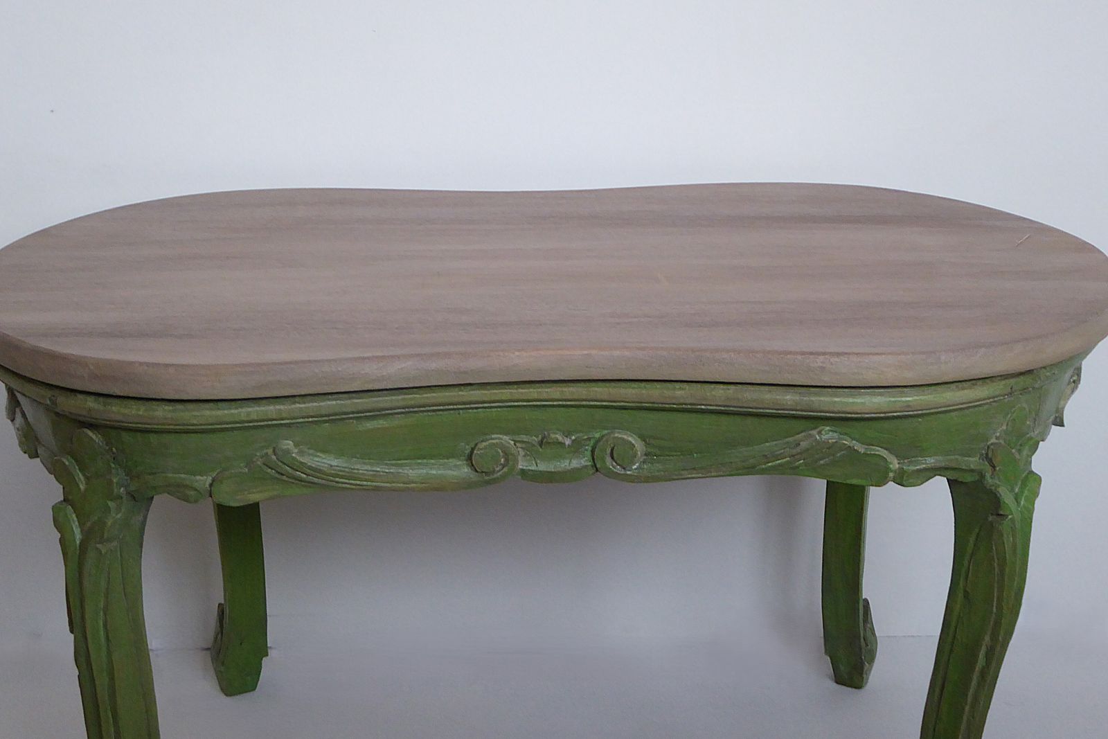 Ornate Vintage Paintead Green Multi Function Solid Mahogany Top  Coffee Table photo 489.0