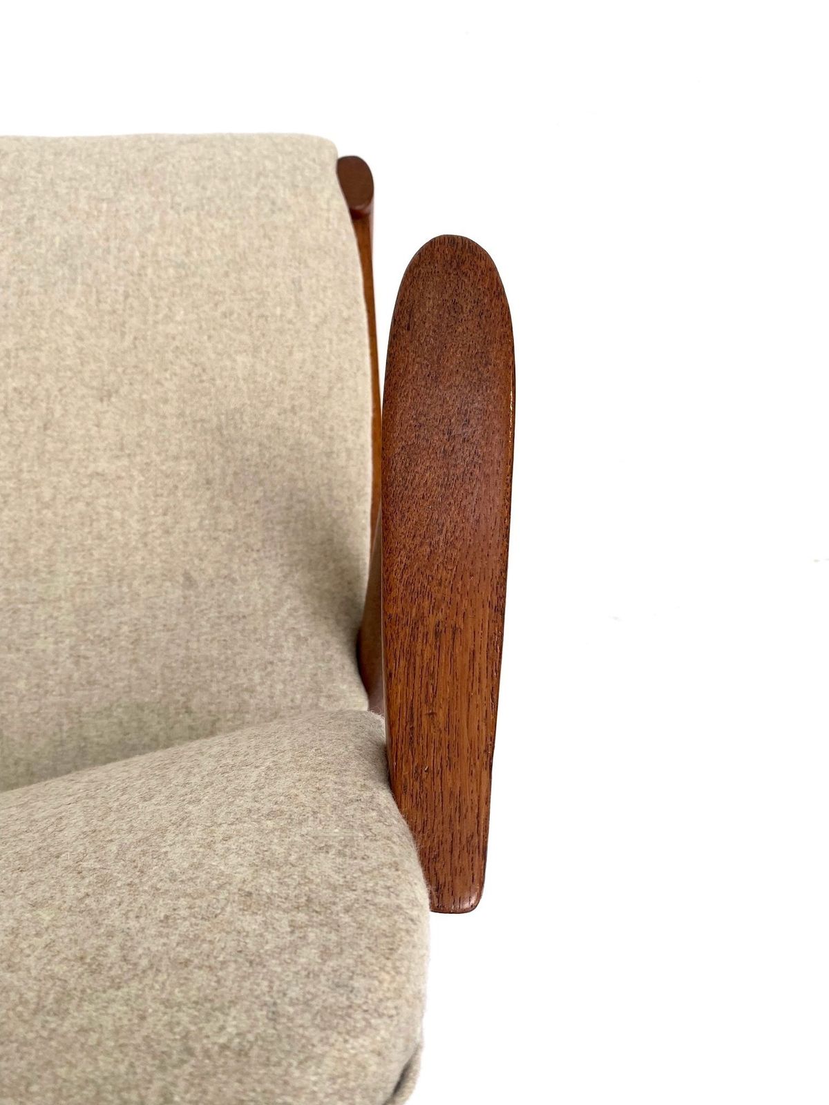 Danish Kai Kristiansen Model 42 For Shous Møbelfabrik Teak And Cream Wool Dining Desk Chair Mid Century 1960s photo 1050.0