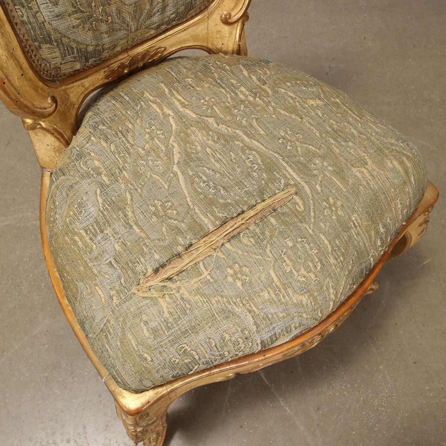 Pair Of Antique Baroque Style Chairs Wood Italy XIX Century photo buy