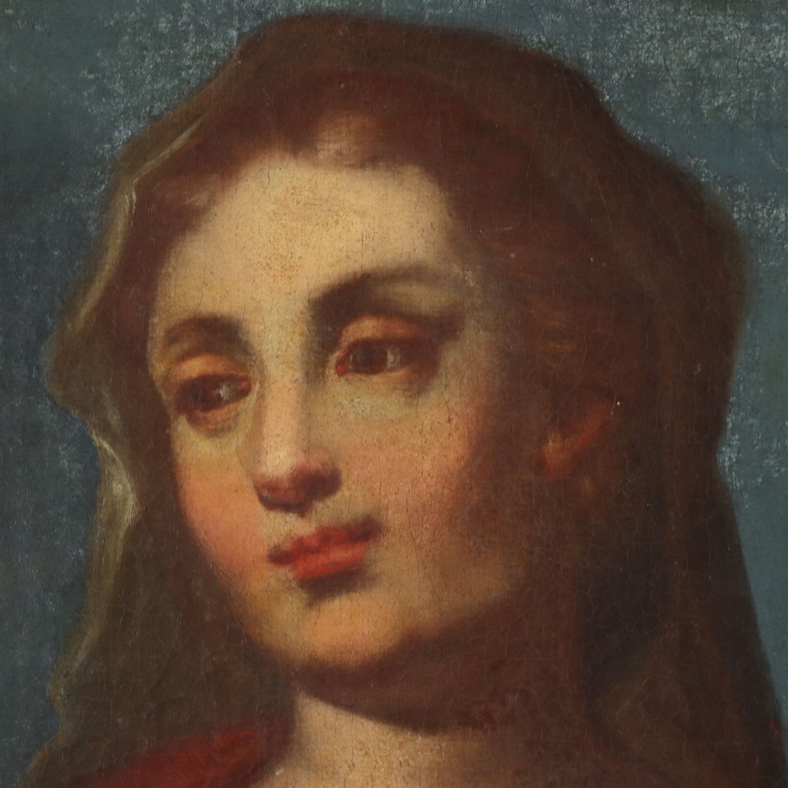 Antique Painting Religious Subject Oil On Canvas XVII Century photo Art