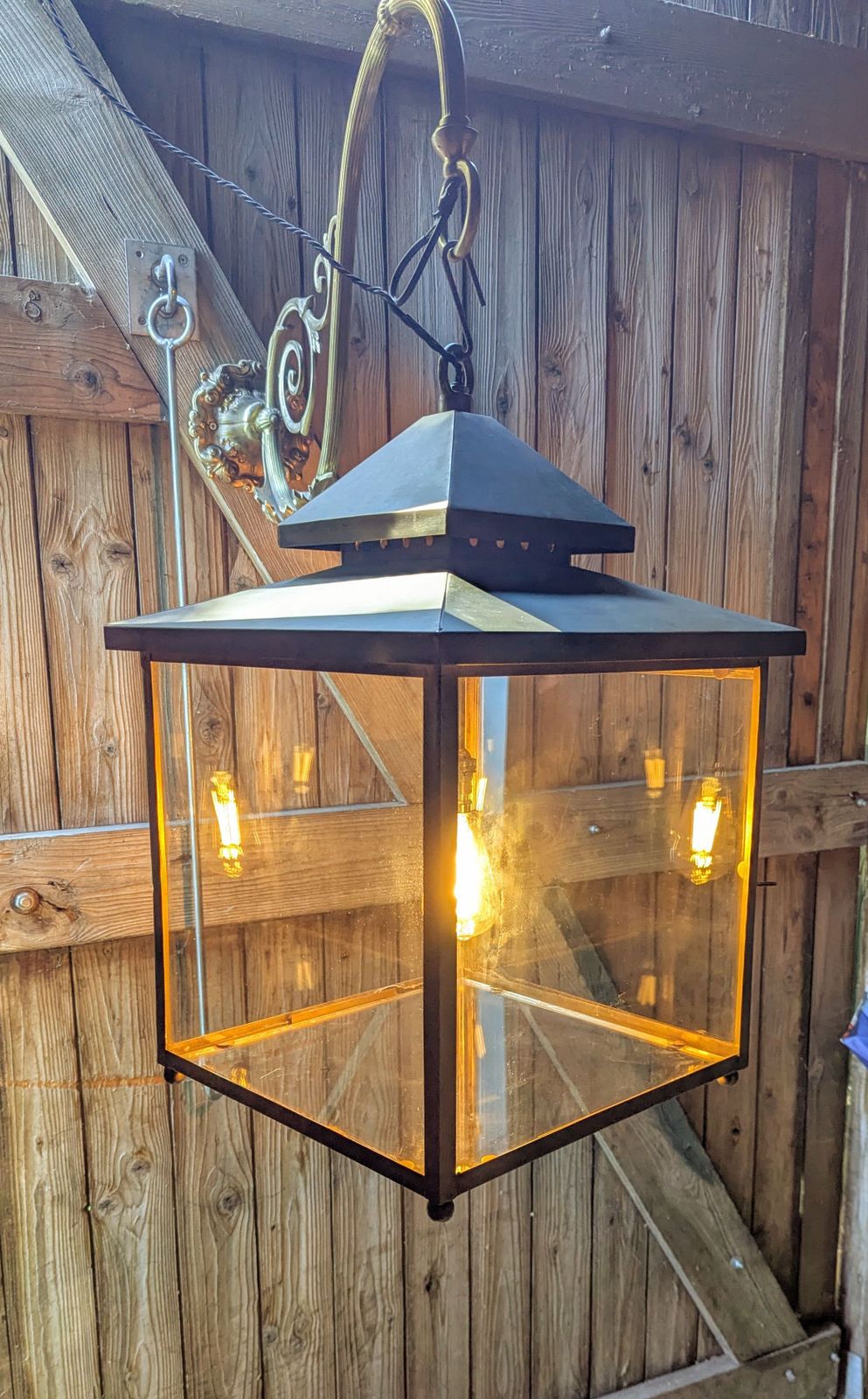 Vintage 1950 S Quality Brass Porch Lantern Delivery Available Uk 0108.